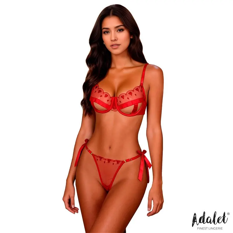 Edwina Set de Tanga y Sujetador Rojo · S/M · ADALET LINGERIE · Conjuntos y Bodies