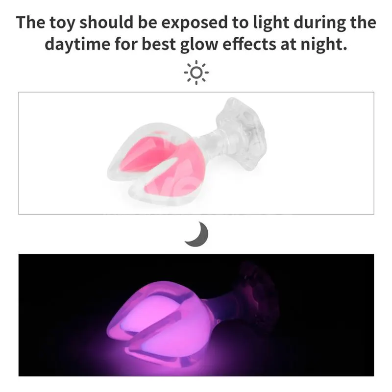 Gemoria Plug Anal Silicona Doble Punta Brilla en la Oscuridad · LOVETOY · Anal — Foto 3