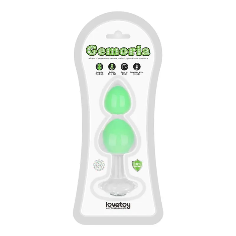 Gemoria Plug Anal Silicona Bola Interna Acero Brilla en la Oscuridad · LOVETOY · Anal — Foto 12