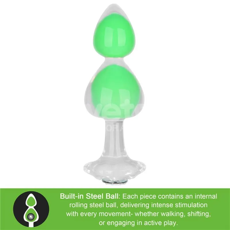 Gemoria Plug Anal Silicona Bola Interna Acero Brilla en la Oscuridad · LOVETOY · Anal
