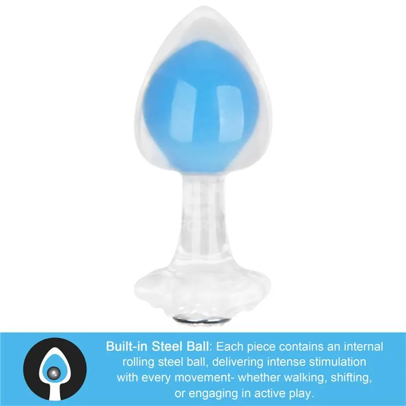 Gemoria Plug Anal Silicona Bola Interna Acero Brilla en la Oscuridad · LOVETOY · Anal