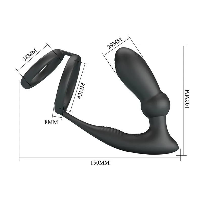 Emoni Anillo Vibrador para el Pene y Plug Anal · PRETTYLOVE · Anal — Foto 8