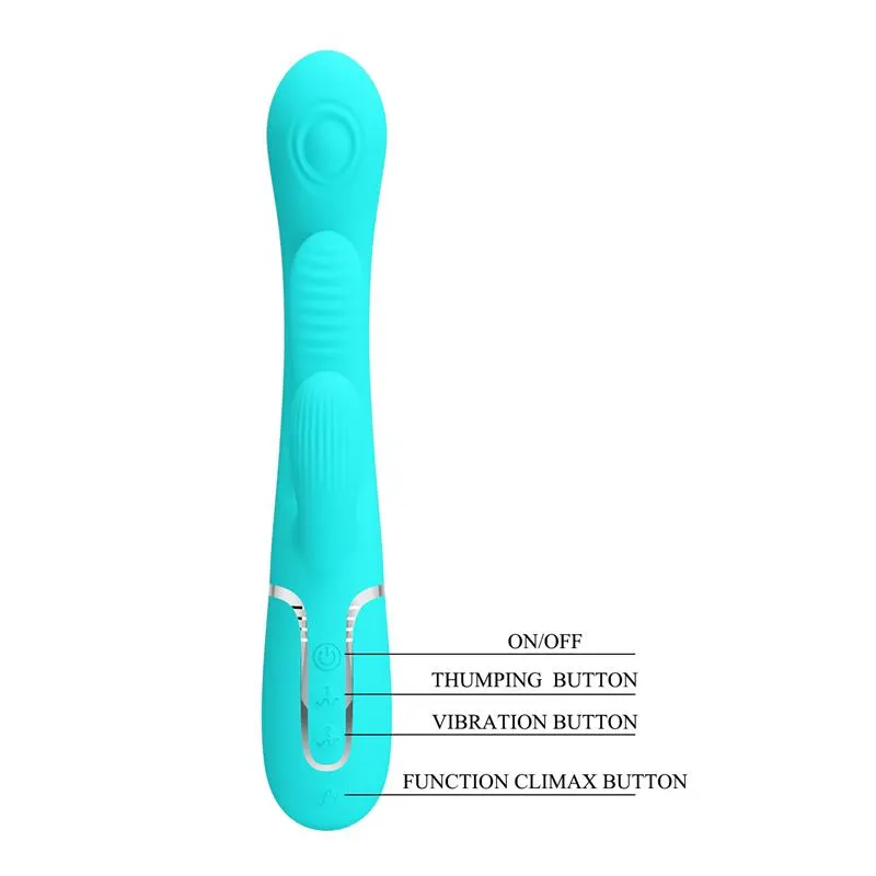 Shania Vibrador con Lengua y Thumping Turquesa · PRETTYLOVE · Vibradores — photo 8
