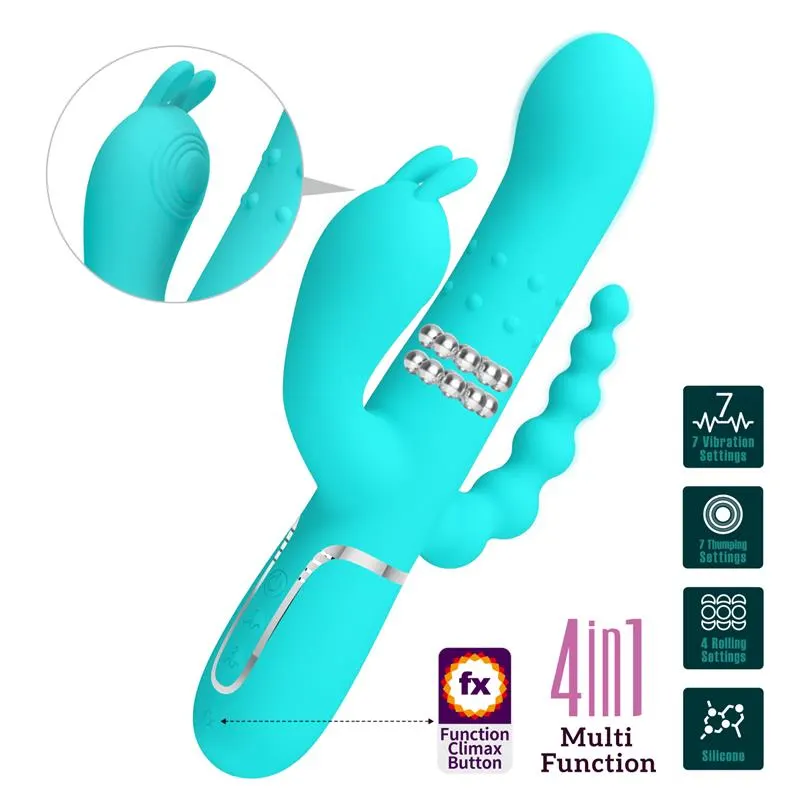 Cammy Vibrador con Bolas Rotadoras y Cadena Anal · PRETTYLOVE · Vibradores