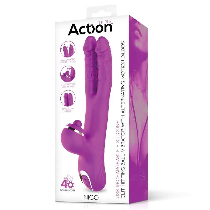 Nico Vibrador con Dildos Alternantes y Bola Percutora 4 Motores · ACTION · Vibradores — photo 9