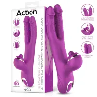 Nico Vibrador con Dildos Alternantes y Bola Percutora 4 Motores · ACTION · Vibradores