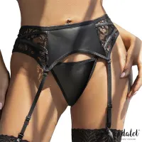 Luva Set de Liguero con Encaje Floral y Tanga · S/M · ADALET LINGERIE · Conjuntos y Bodies