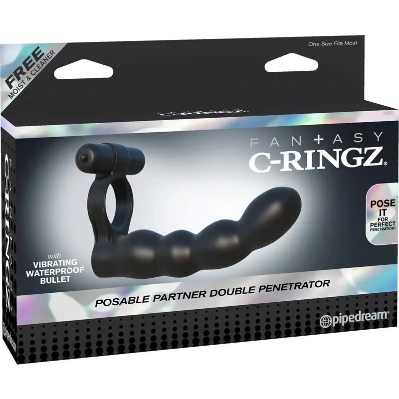 Fantasy C-Ringz Anillo Doble Penetrador Flexible Negro · FANTASY C-RINGZ · Anillos para el Pene — Foto 3