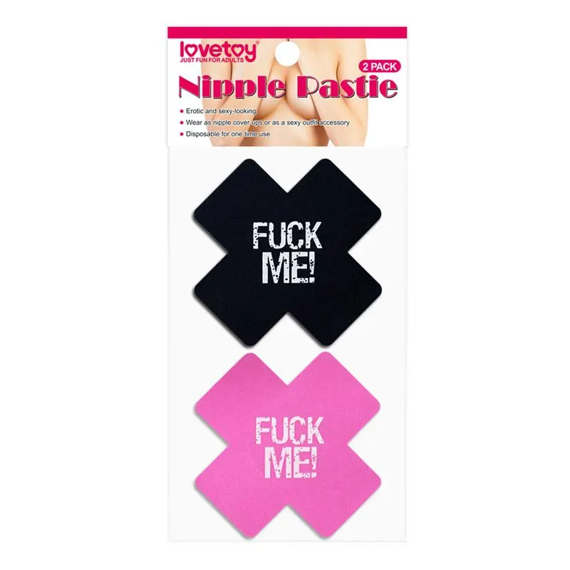 Pack Pezoneras Cruz Negro y Rosa FUCK ME · LOVETOY · Pinzas y Pezoneras — Foto 2
