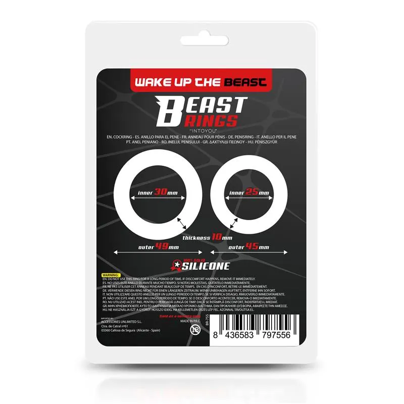 Anillo Doble para el Pene Silicona Solida 2.5 / 3 cm · BEAST RINGS · Anillos para el Pene — Foto 2
