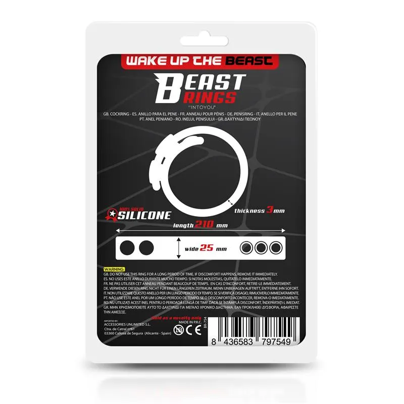 Anillo Pene Ajustable Silicona Sólida 15-21 cm · BEAST RINGS · Anillos para el Pene — Foto 2