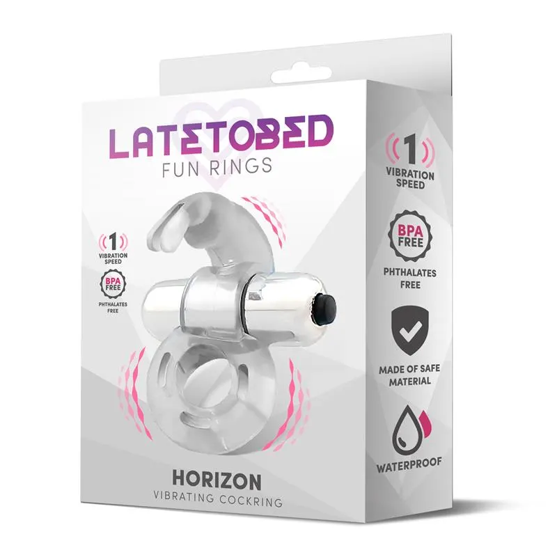 Horizon Anillo Vibrador con Conejito Transparente · LATETOBED · Anillos para el Pene — Foto 5
