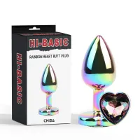 Plug Anal de Metal Tipo Rainbow con Joya de Corazón 2,7 · CHISA · Anal