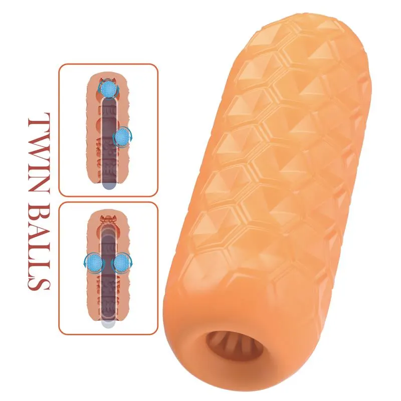Masturbador Manual HoneyComb con 2 Bolas Internas · PRETTYLOVE · Masturbadores Él