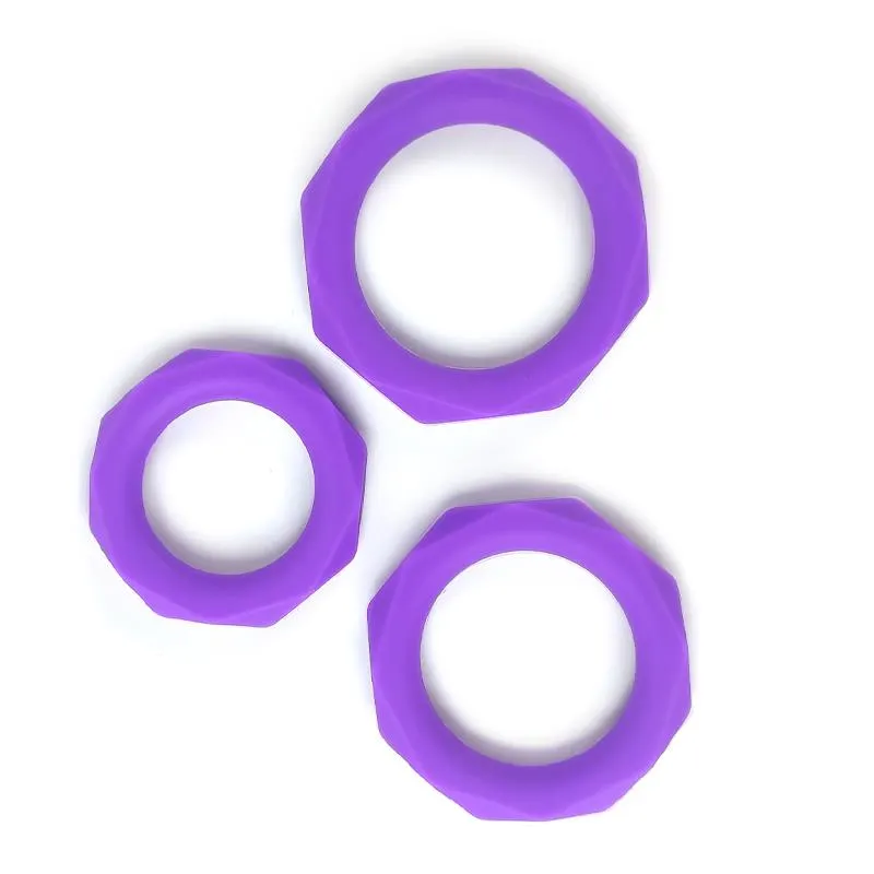 Set de 3 Anillos para el Pene Silicona Púrpura · A-GUSTO · Anillos para el Pene — Foto 3