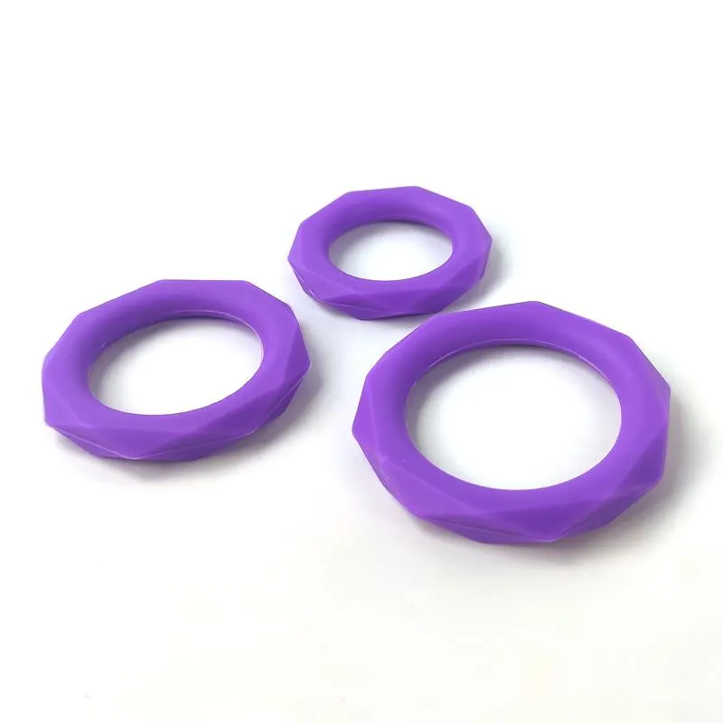 Set de 3 Anillos para el Pene Silicona Púrpura · A-GUSTO · Anillos para el Pene — Foto 4