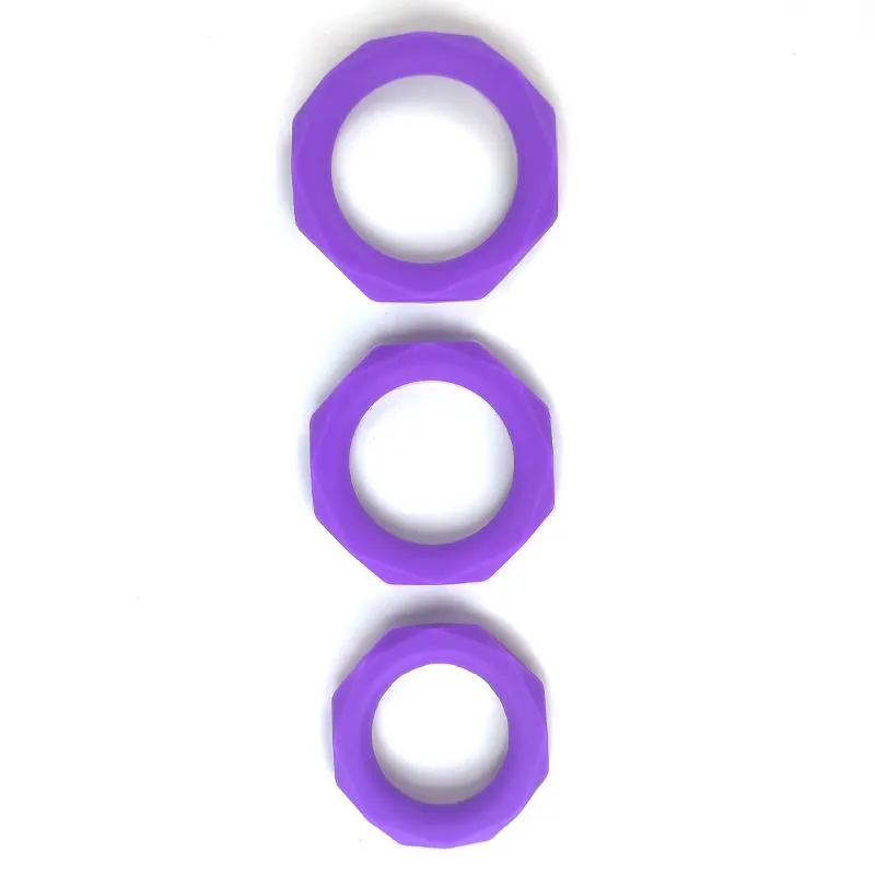Set de 3 Anillos para el Pene Silicona Púrpura · A-GUSTO · Anillos para el Pene
