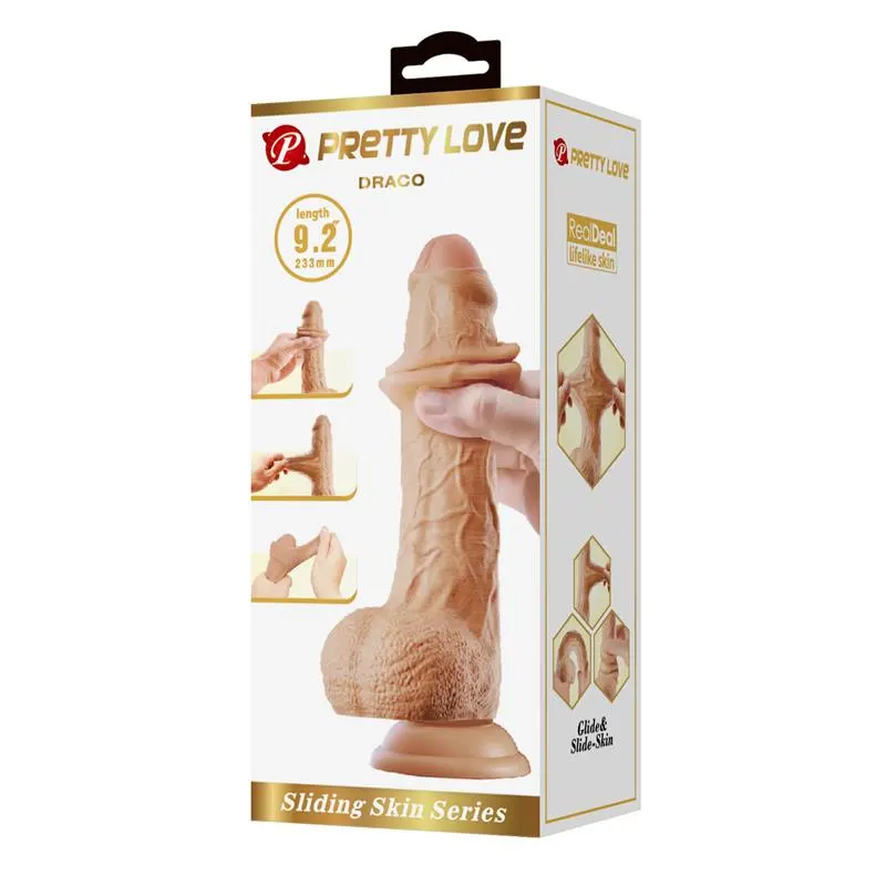 Dildo Realista con Piel Deslizante Retractil 23.3 cm · PRETTYLOVE · Dildos — Foto 6