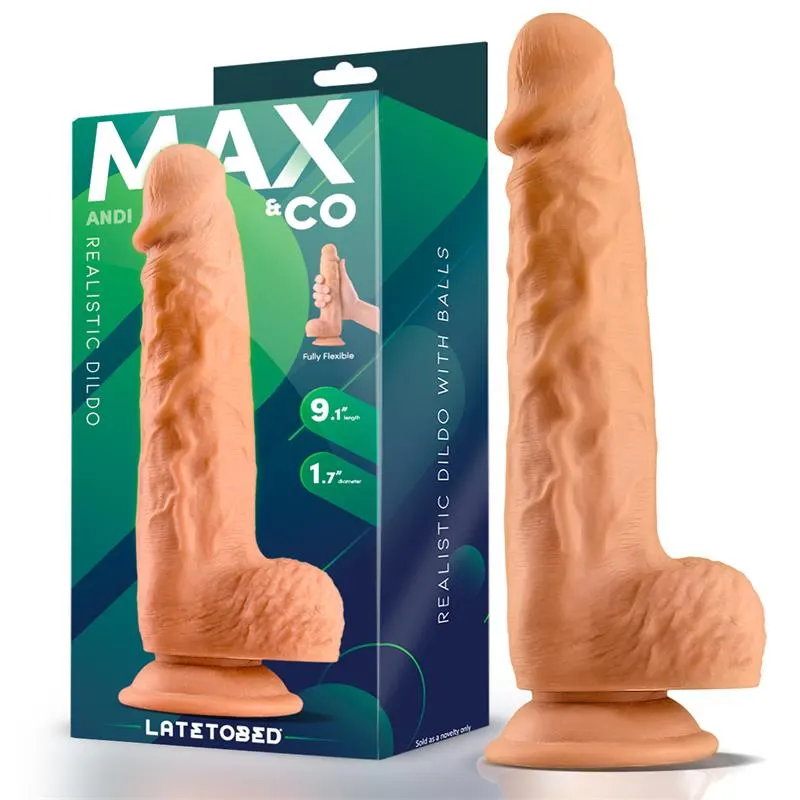 Andi Dildo Realista con Testículos 9.1 Natural · MAX & CO · Dildos