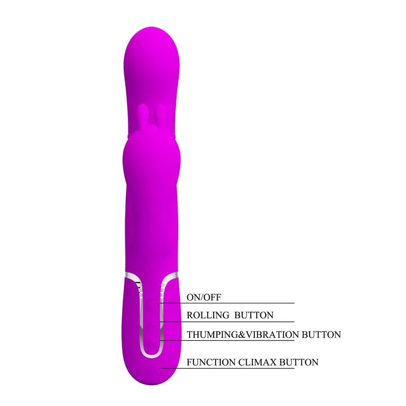 Cammy 4 in 1 Vibrador con Bolas Rotadoras y Cadena Anal · PRETTYLOVE · Vibradores — Foto 7