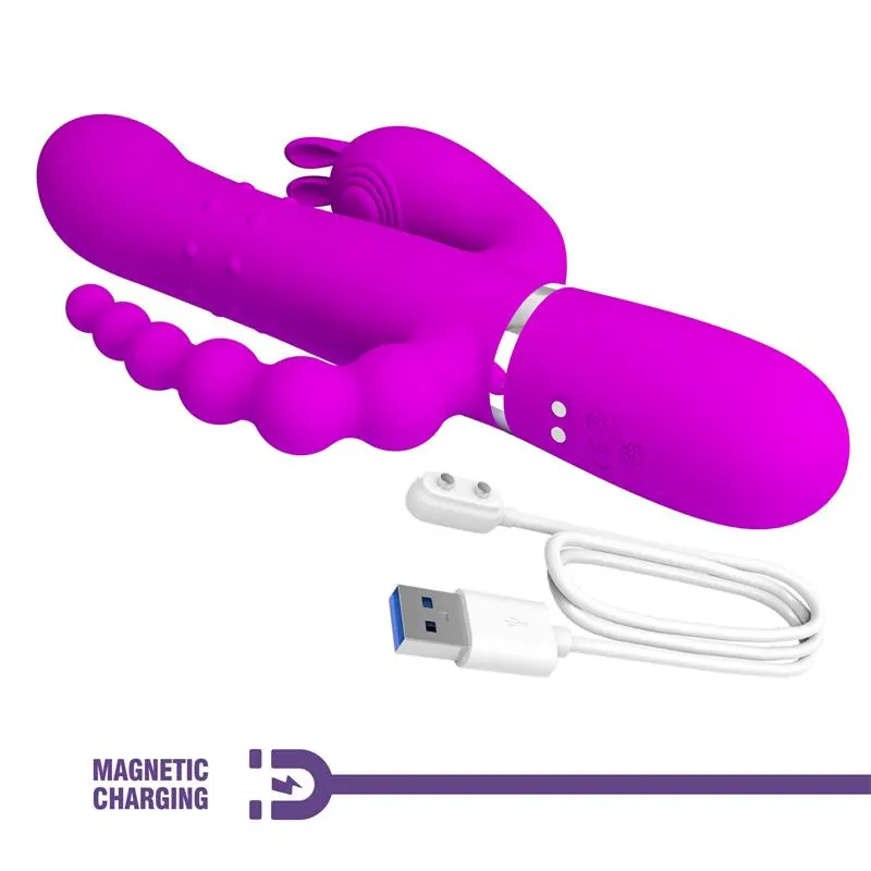 Cammy 4 in 1 Vibrador con Bolas Rotadoras y Cadena Anal · PRETTYLOVE · Vibradores — Foto 8