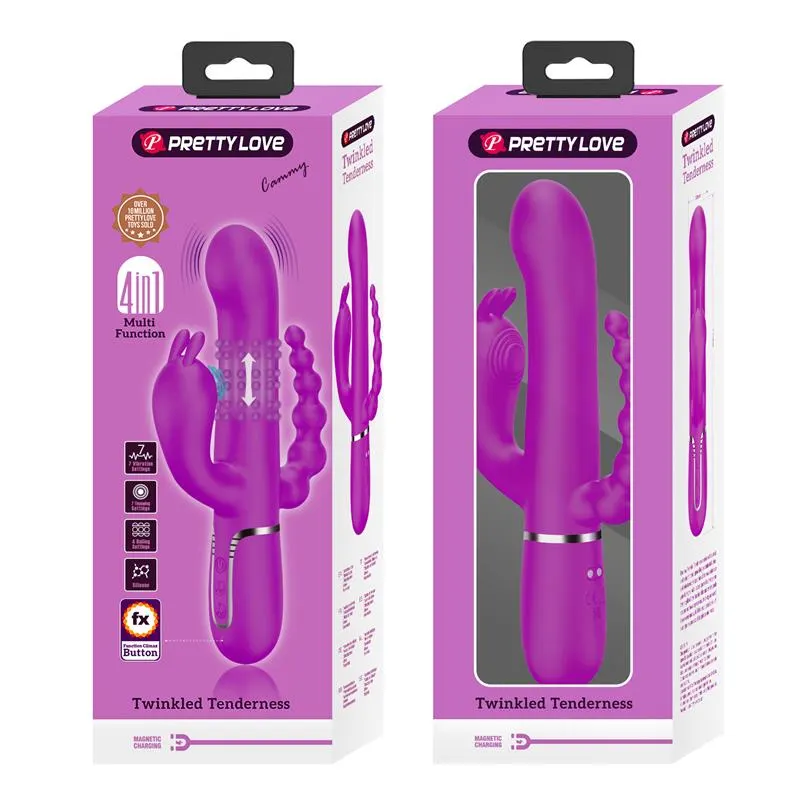 Cammy 4 in 1 Vibrador con Bolas Rotadoras y Cadena Anal · PRETTYLOVE · Vibradores — Foto 9