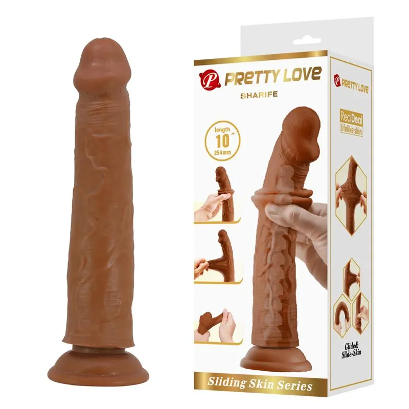 Sharife Dildo con Piel Deslizante-Retractil 25 cm · PRETTYLOVE · Dildos