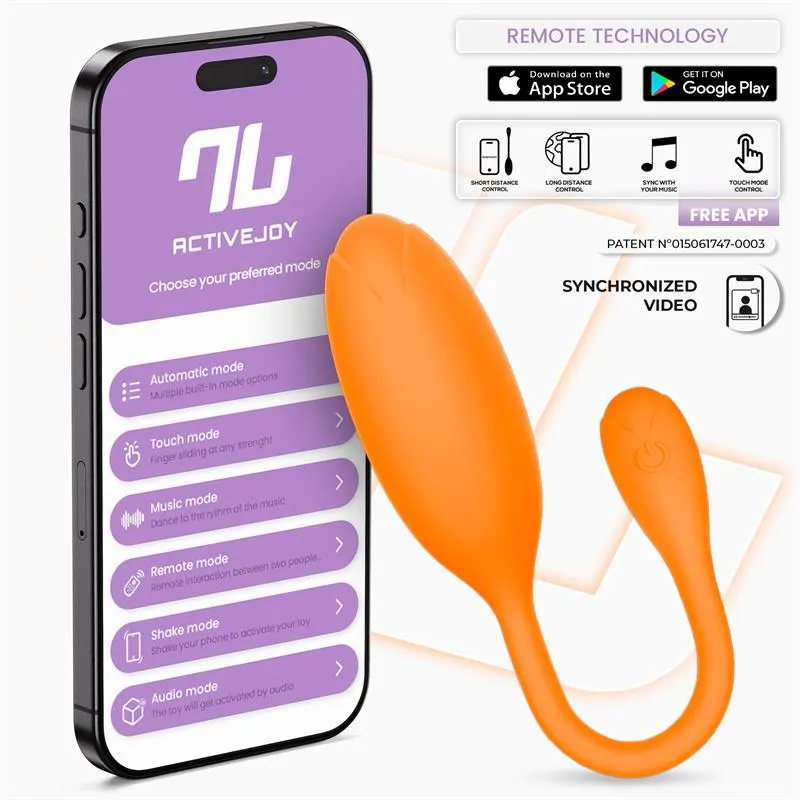 Logan Huevo Vibrador con APP Silicona Unibody Naranja · INTOYOU APP SERIES · Huevos y Balas Vibradoras