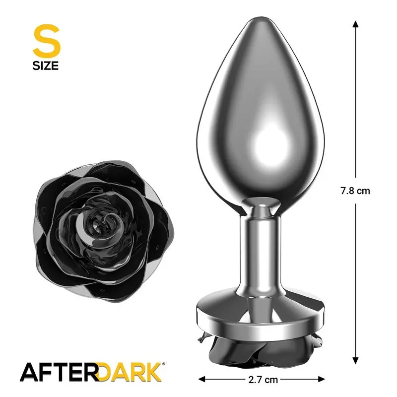 Plug Anal de Metal con Rosa Negra en la Base Talla S · AFTERDARK · Anal — Foto 3