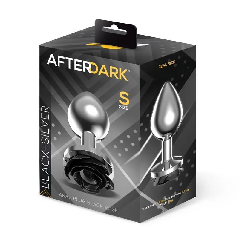 Plug Anal de Metal con Rosa Negra en la Base Talla S · AFTERDARK · Anal — Foto 4