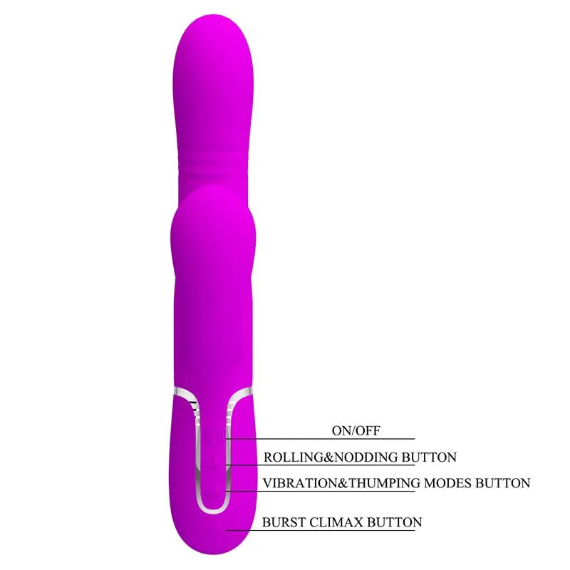 Mariana Vibrador 4en1 Silicona Fucsia · PRETTYLOVE · Vibradores — Foto 9