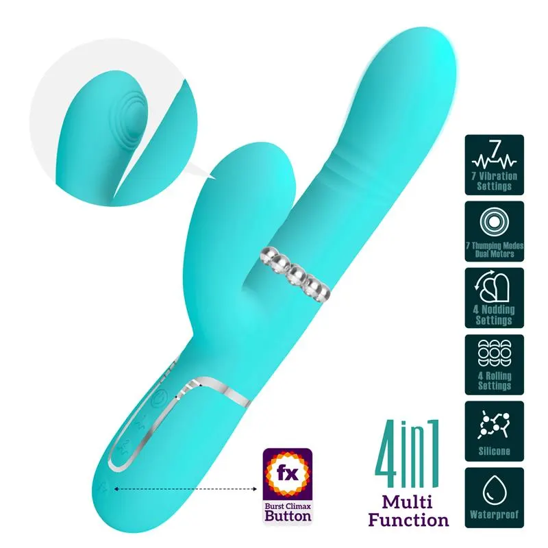 Mariana Vibrador 4 en 1 Silicona Turquesa · PRETTYLOVE · Vibradores — Foto 8