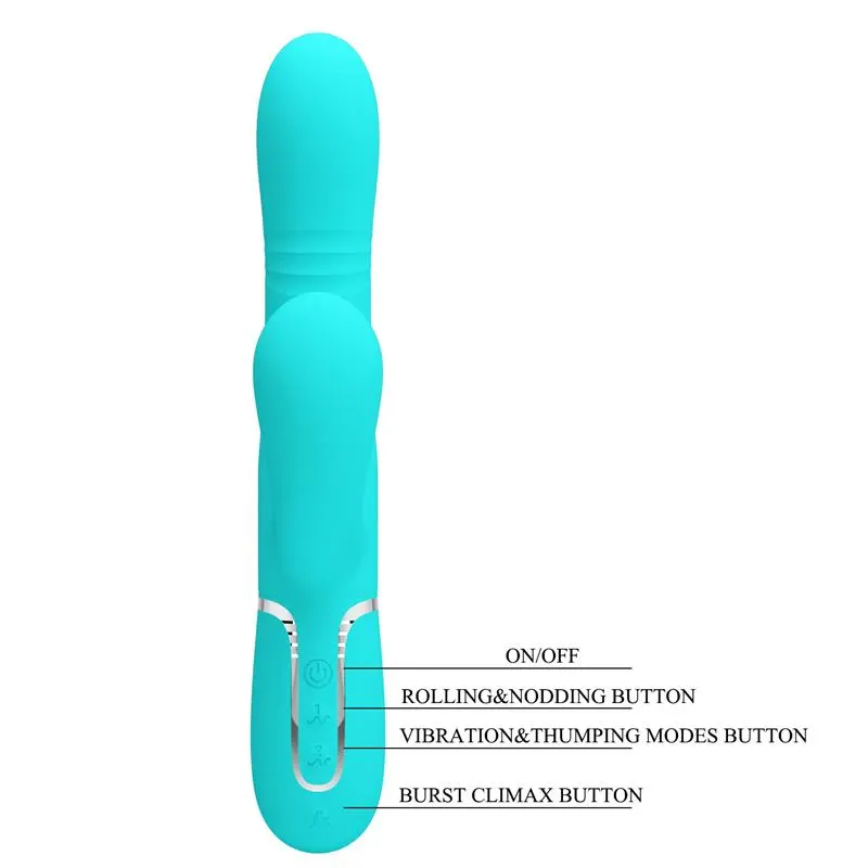 Mariana Vibrador 4 en 1 Silicona Turquesa · PRETTYLOVE · Vibradores — Foto 9
