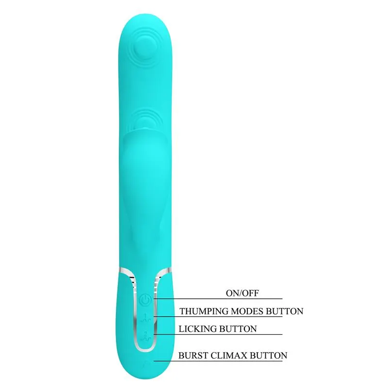 Gigi Vibrador con Licking y Thumping Turquesa · PRETTYLOVE · Vibradores — Foto 9