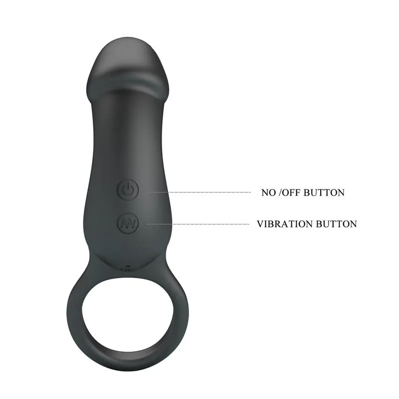 Trae Anillo Vibrador  Silicona USB Negro · PRETTYLOVE · Anillos para el Pene — Foto 5