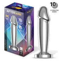 Sarmy Plug Anal Cromado con Vibración USB Magnético Talla M · AFTERDARK · Anal