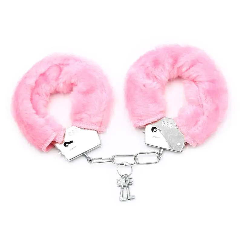 Esposas de Metal para Muñecas con Pelo Rosa · INTOYOU BDSM LINE · Esposas y Ataduras