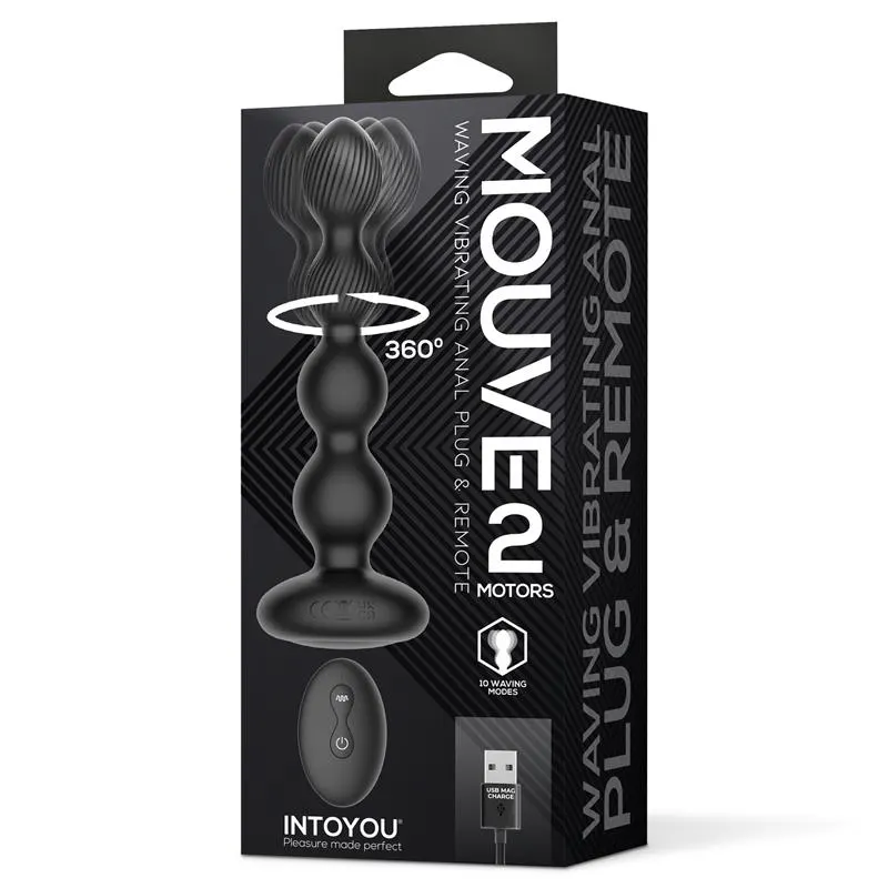 Mouve Plug Anal con Waving y Vibración con Control Remoto 2 Motores · INTOYOU · Anal — photo 7