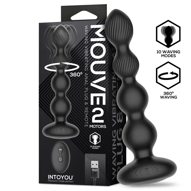 Mouve Plug Anal con Waving y Vibración con Control Remoto 2 Motores · INTOYOU · Anal