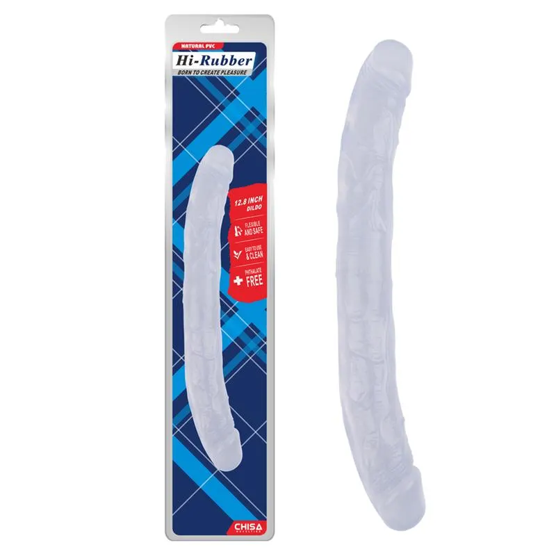 Dildo Doble Hi-Rubber 12.8 Transparente · CHISA · Dildos — photo 2