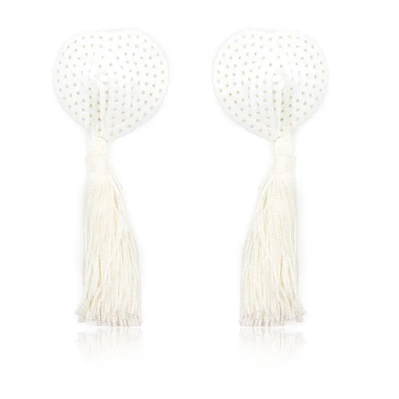 Pezoneras con Lentejuelas y Borla Blanco · LATETOBED BDSM LINE · Pinzas y Pezoneras — photo 2