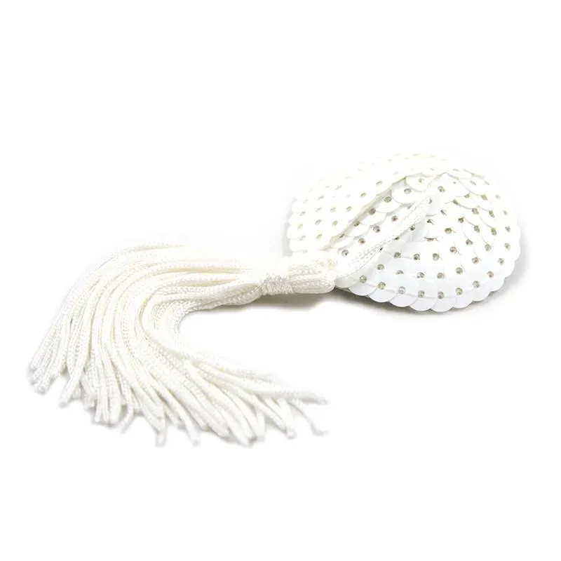 Pezoneras con Lentejuelas y Borla Blanco · LATETOBED BDSM LINE · Pinzas y Pezoneras — photo 3