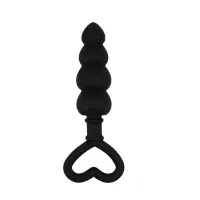 Mini Cadena Anal 15.6 x 3.4 cm Silicona Negro · CHISA · Anal