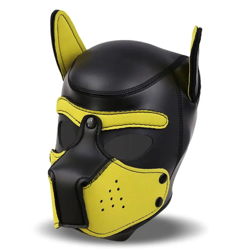 Hound Máscara de Perro Neopreno Hocico Extraíble Negro/Amarillo Talla Única · INTOYOU BDSM LINE · Máscaras, Antifaces y Mordazas — Foto 2