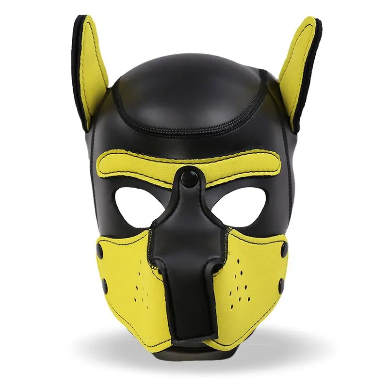 Hound Máscara de Perro Neopreno Hocico Extraíble Negro/Amarillo Talla Única · INTOYOU BDSM LINE · Máscaras, Antifaces y Mordazas — Foto 3