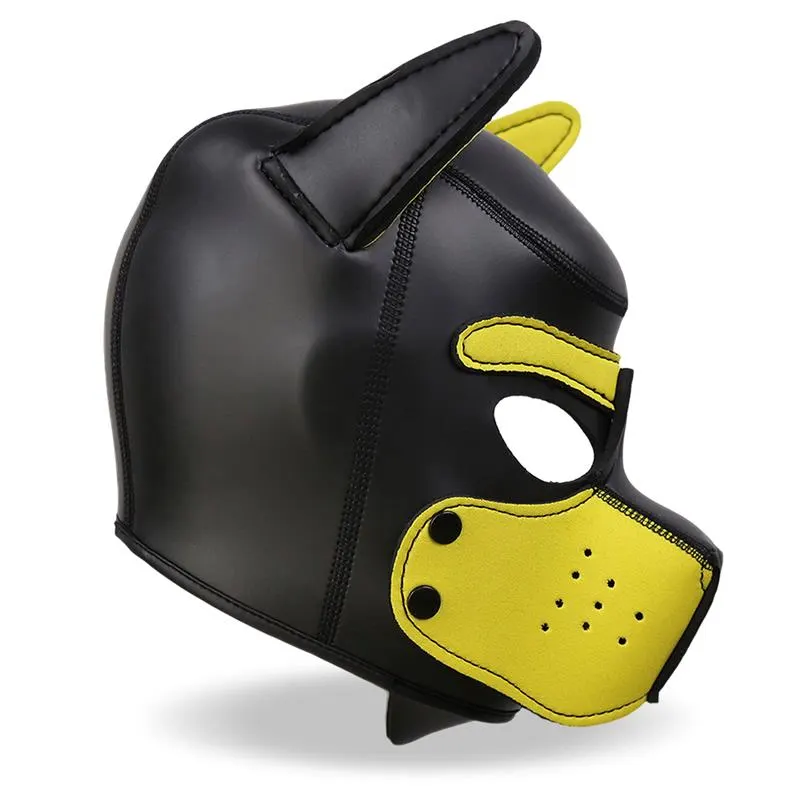 Hound Máscara de Perro Neopreno Hocico Extraíble Negro/Amarillo Talla Única · INTOYOU BDSM LINE · Máscaras, Antifaces y Mordazas — Foto 4