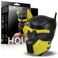 Hound Máscara de Perro Neopreno Hocico Extraíble Negro/Amarillo Talla Única · INTOYOU BDSM LINE · Máscaras, Antifaces y Mordazas
