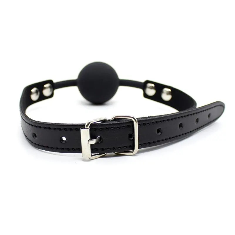 Mordaza de Bola Lisa de Silicona 4 cm Ajustable Negro · LATETOBED BDSM LINE · Máscaras, Antifaces y Mordazas — photo 2