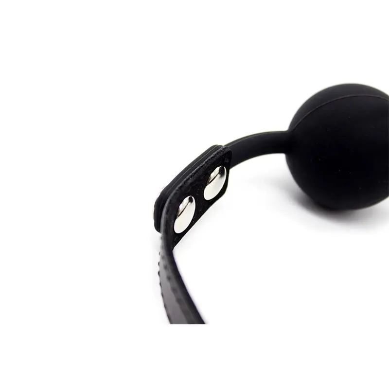 Mordaza de Bola Lisa de Silicona 4 cm Ajustable Negro · LATETOBED BDSM LINE · Máscaras, Antifaces y Mordazas — photo 3