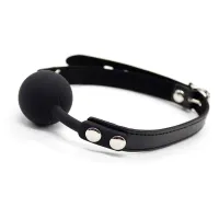 Mordaza de Bola Lisa de Silicona 4 cm Ajustable Negro · LATETOBED BDSM LINE · Máscaras, Antifaces y Mordazas